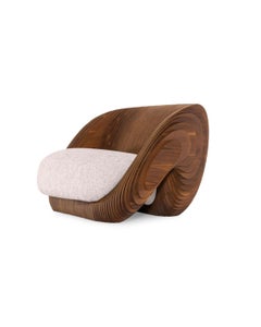 Sculptural Wood Lounge Chair, Modern Statement Accent Chair, Contemporary Design