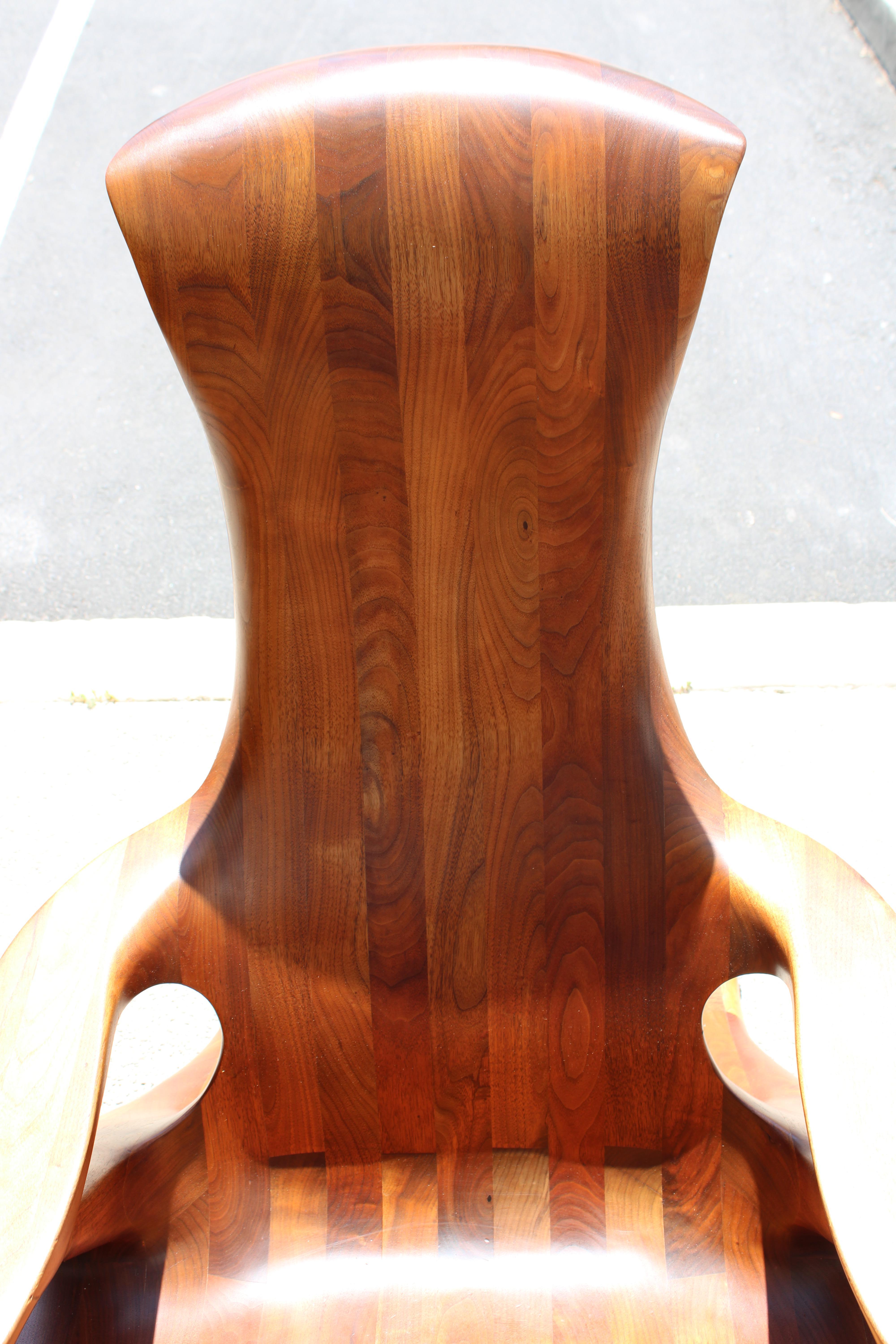 Carved Sculptural Wood Rocker