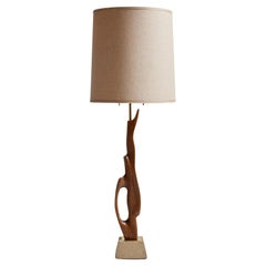Sculptural Wood Table Lamp from USA