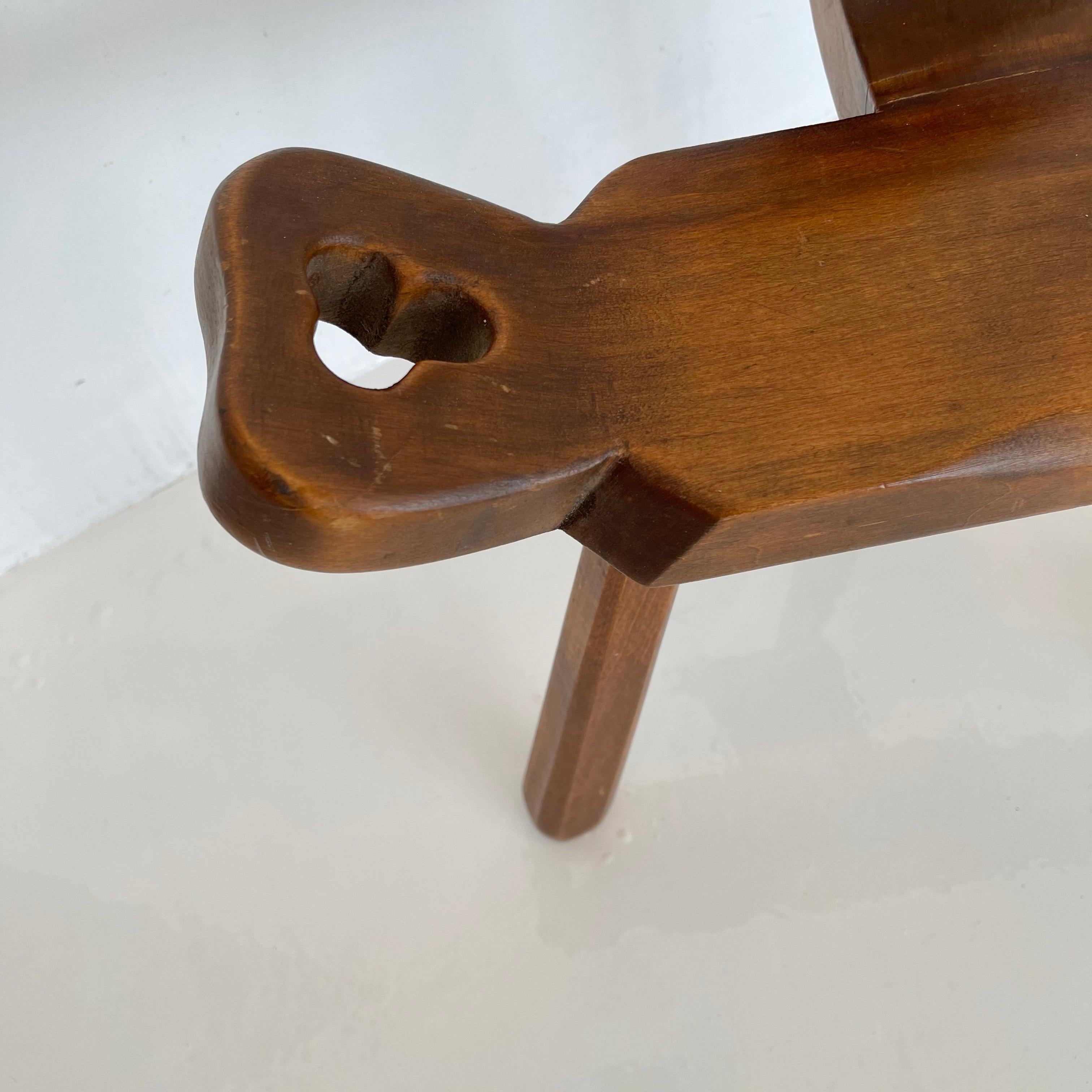 Sculptural Wood Tripod Chair 3