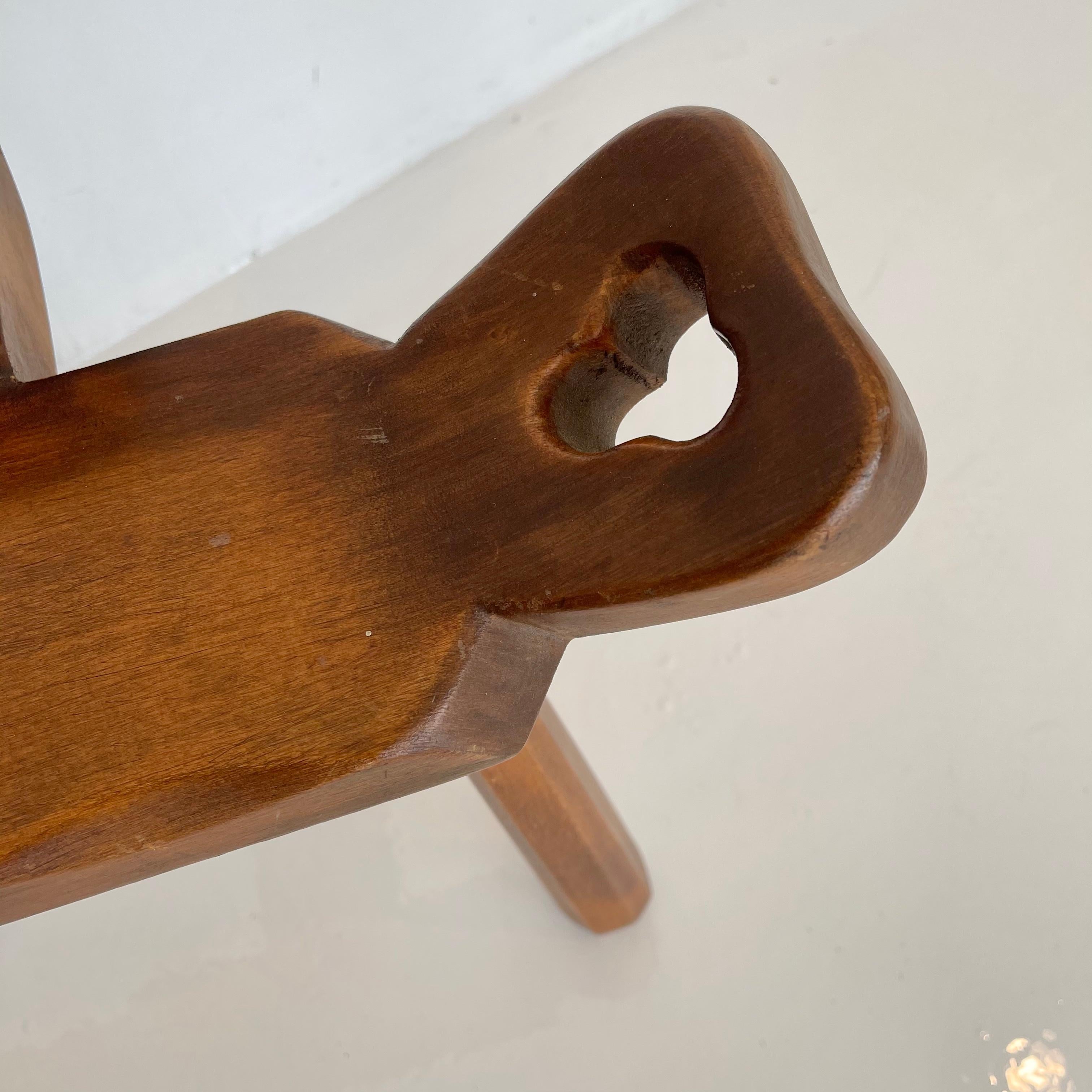 Sculptural Wood Tripod Chair 4