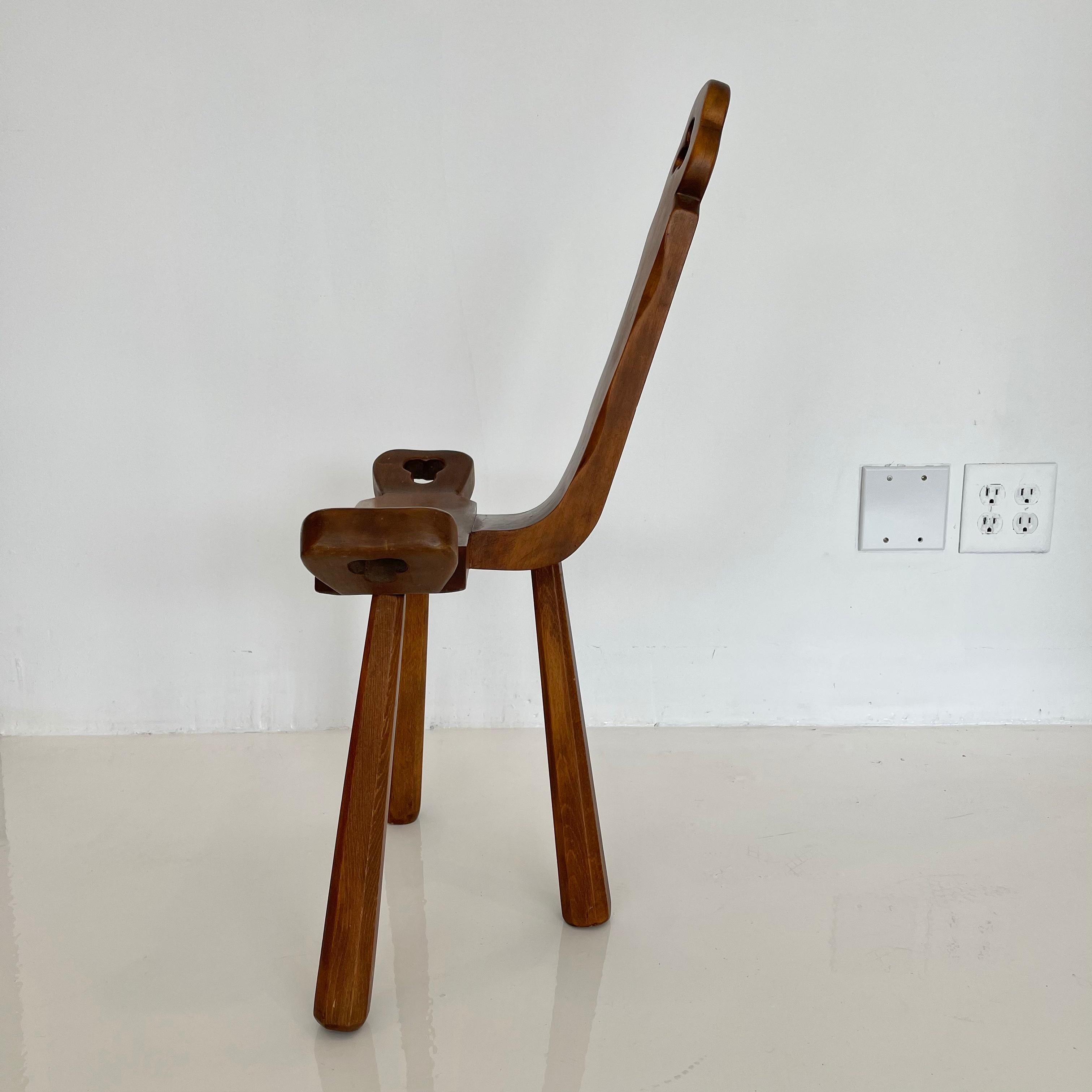 Sculptural Wood Tripod Chair 6