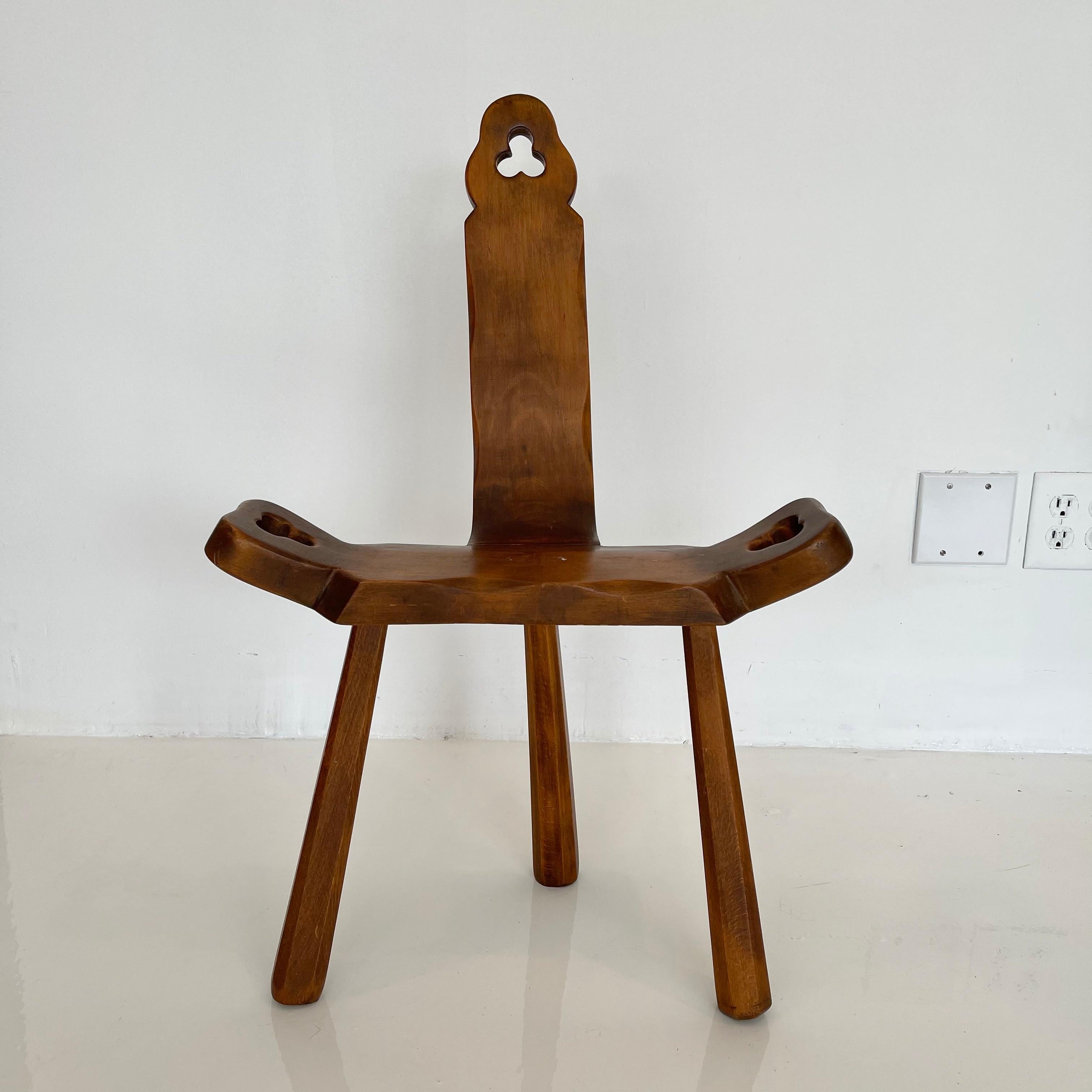 Sculptural Wood Tripod Chair 1