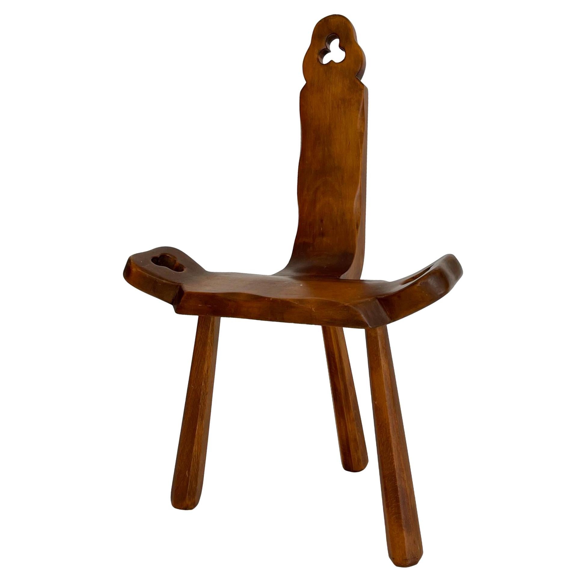Sculptural Wood Tripod Chair