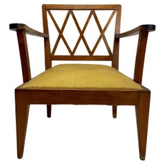 Sculptural wooden Armchair, Gio Ponti Style, Italy, 1930s