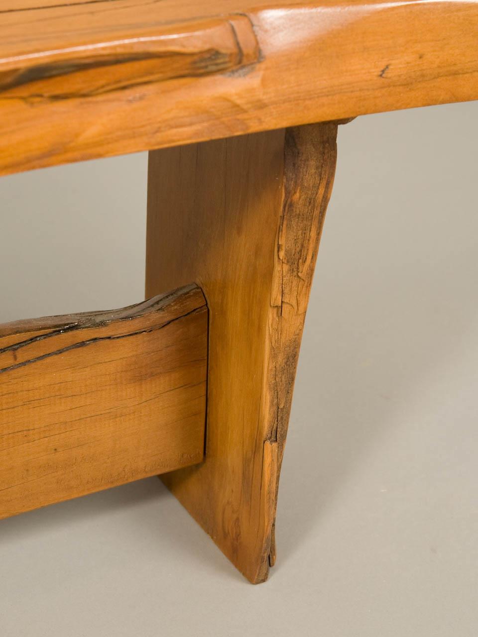 Late 20th Century Sculptural Wooden Coffee Table or Bench