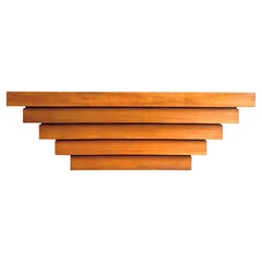 Mostrador escultórico de madera para hotel o tienda, diseño italiano, años 70