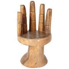 Sculptural Wooden Hand Chair in the Manner of Pedro Friedeberg at 1stDibs