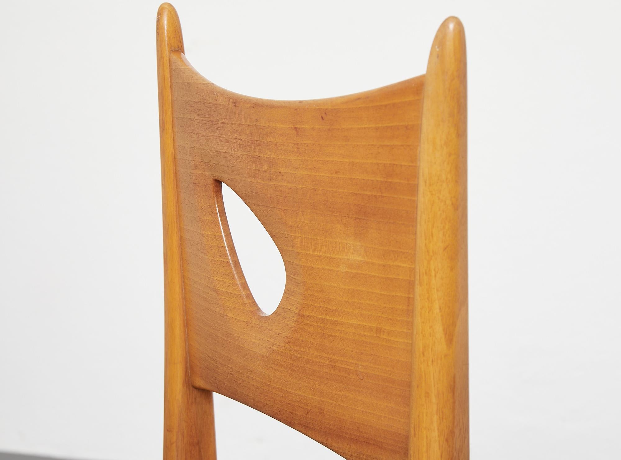 European Sculptural Wooden High Back Chair Anthroposophy France or Switzerland, 1950
