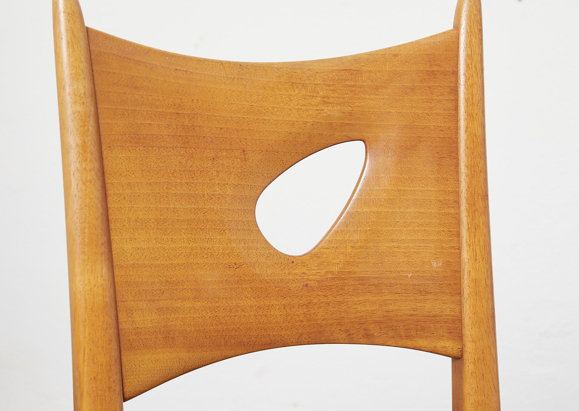 Mid-20th Century Sculptural Wooden High Back Chair Anthroposophy France or Switzerland, 1950
