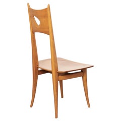 Sculptural Wooden High Back Chair Anthroposophy France or Switzerland, 1950