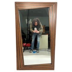 Sculptural wooden mirror attributed to Tobia Scarpa for Maxalto, Italy, 1970s