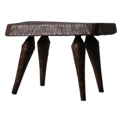 Sculptural Wooden Side Table by Wladyslaw Trojan, Poland, 1960s