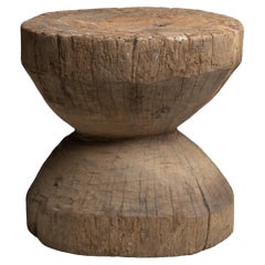 Sculptural Wooden Side Table, France circa 1970