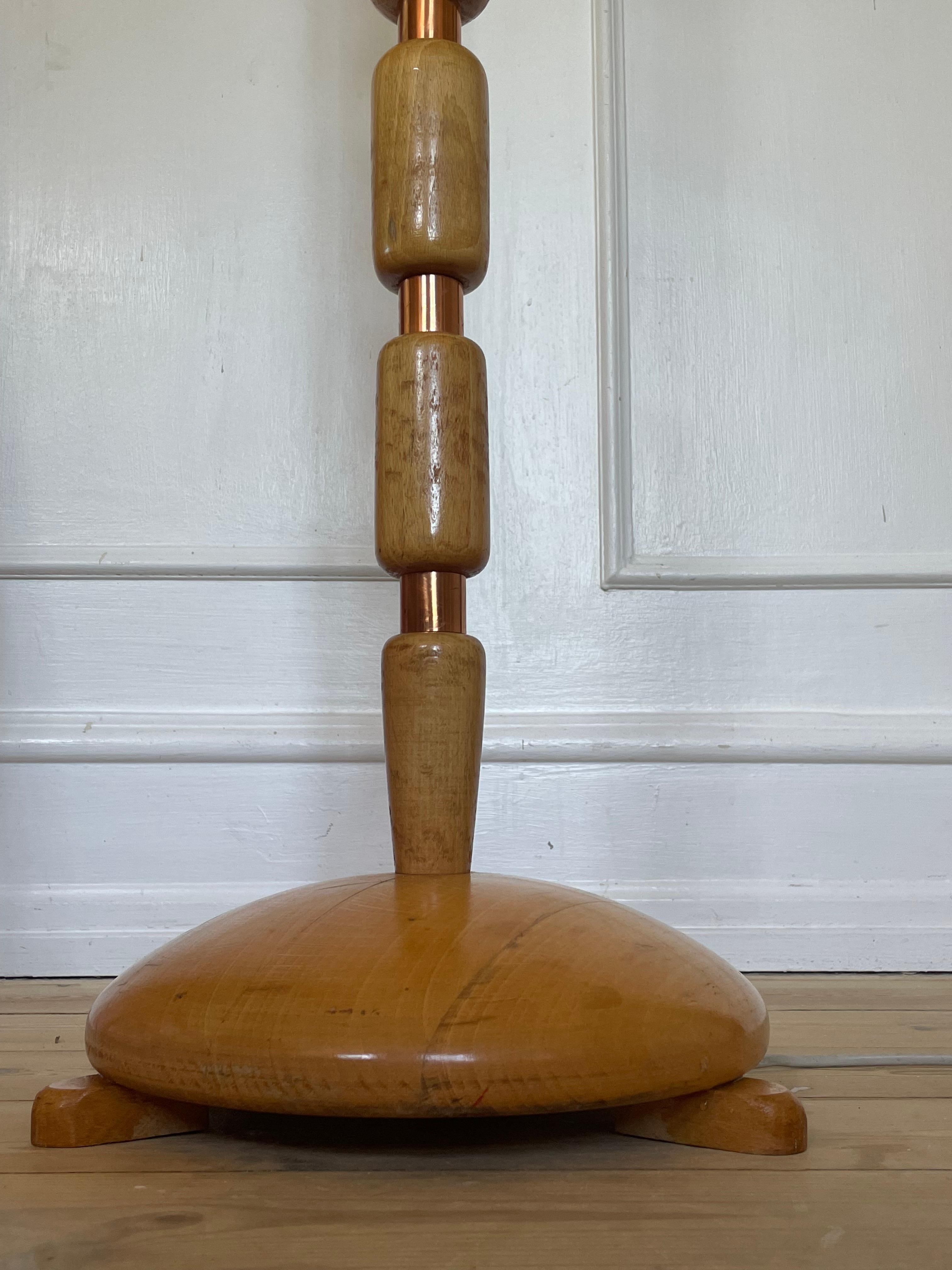 Sculptural Wooden Swedish Modern Floor Lamp, 1950s 1