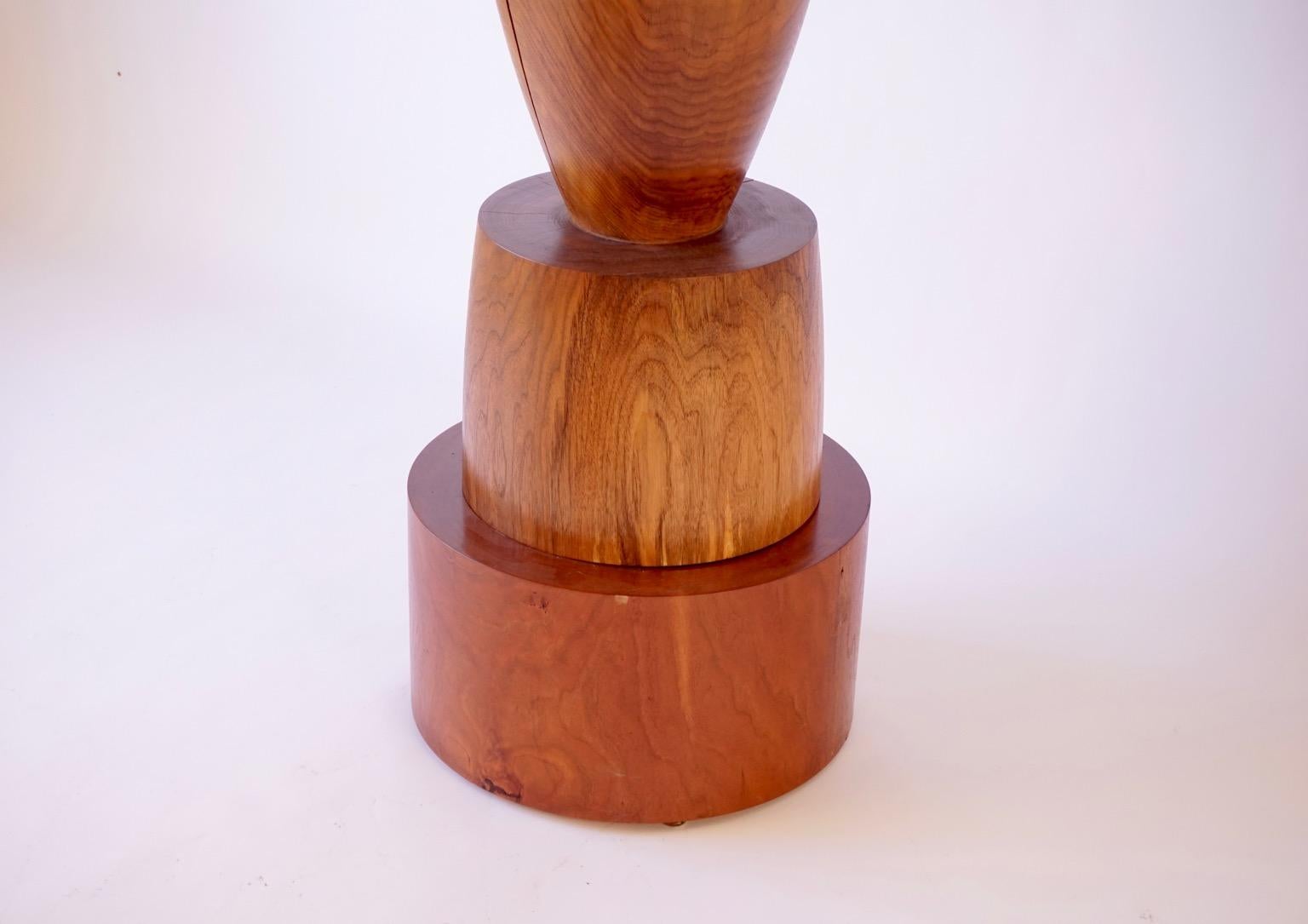Oiled Turned Sculptural Wooden TOTEM #2 by Chris Lehrecke For Sale