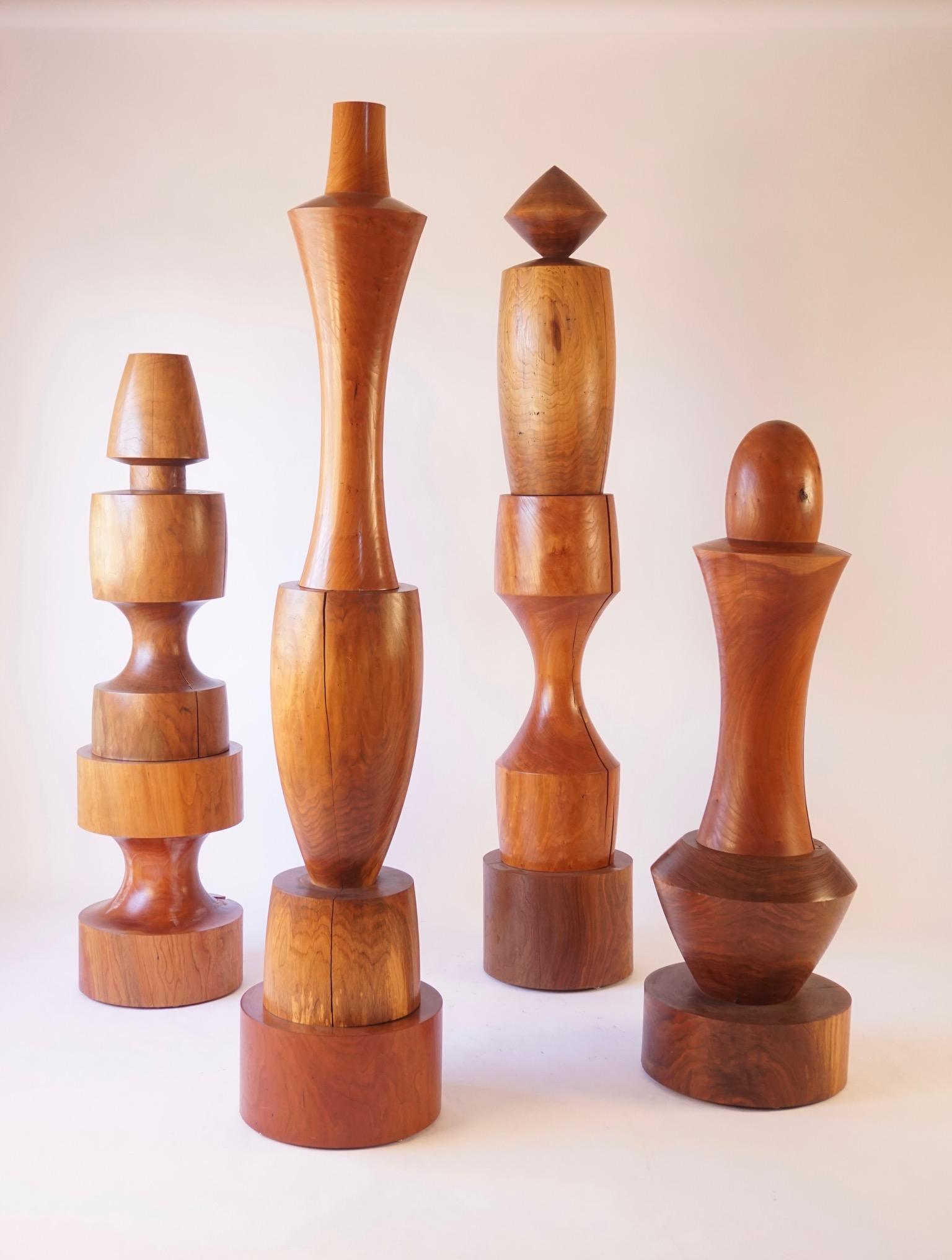 XXIe siècle et contemporain TOTEM #2 en bois sculpté tourné par Chris Lehrecke en vente