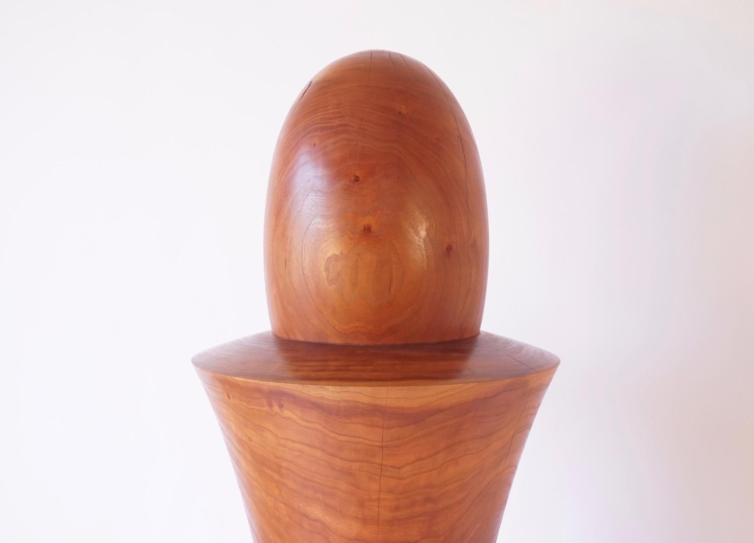 Oiled Turned Sculptural Wooden TOTEM #4 by Chris Lehrecke For Sale