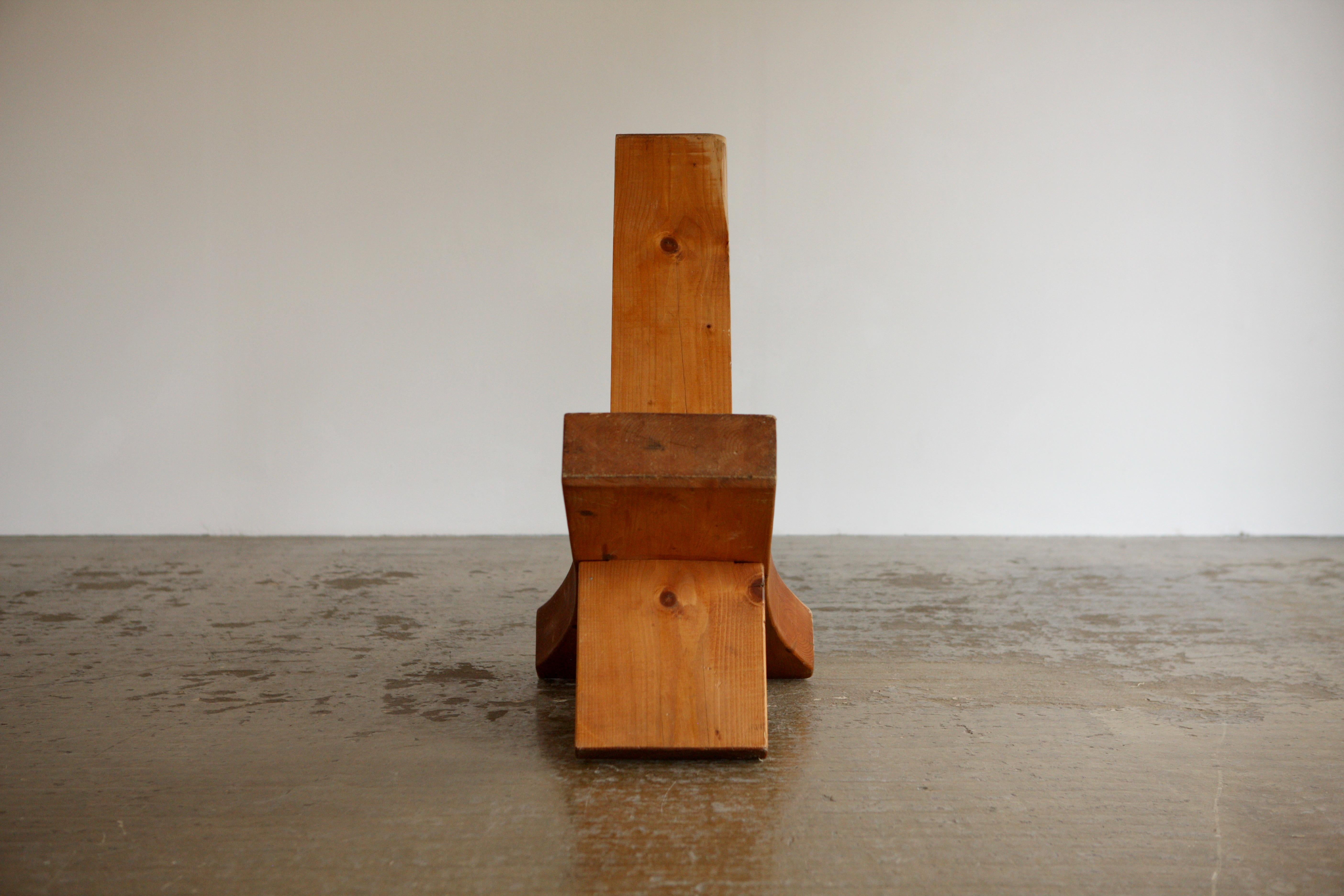 French Sculptural Wooden Two Piece Chair