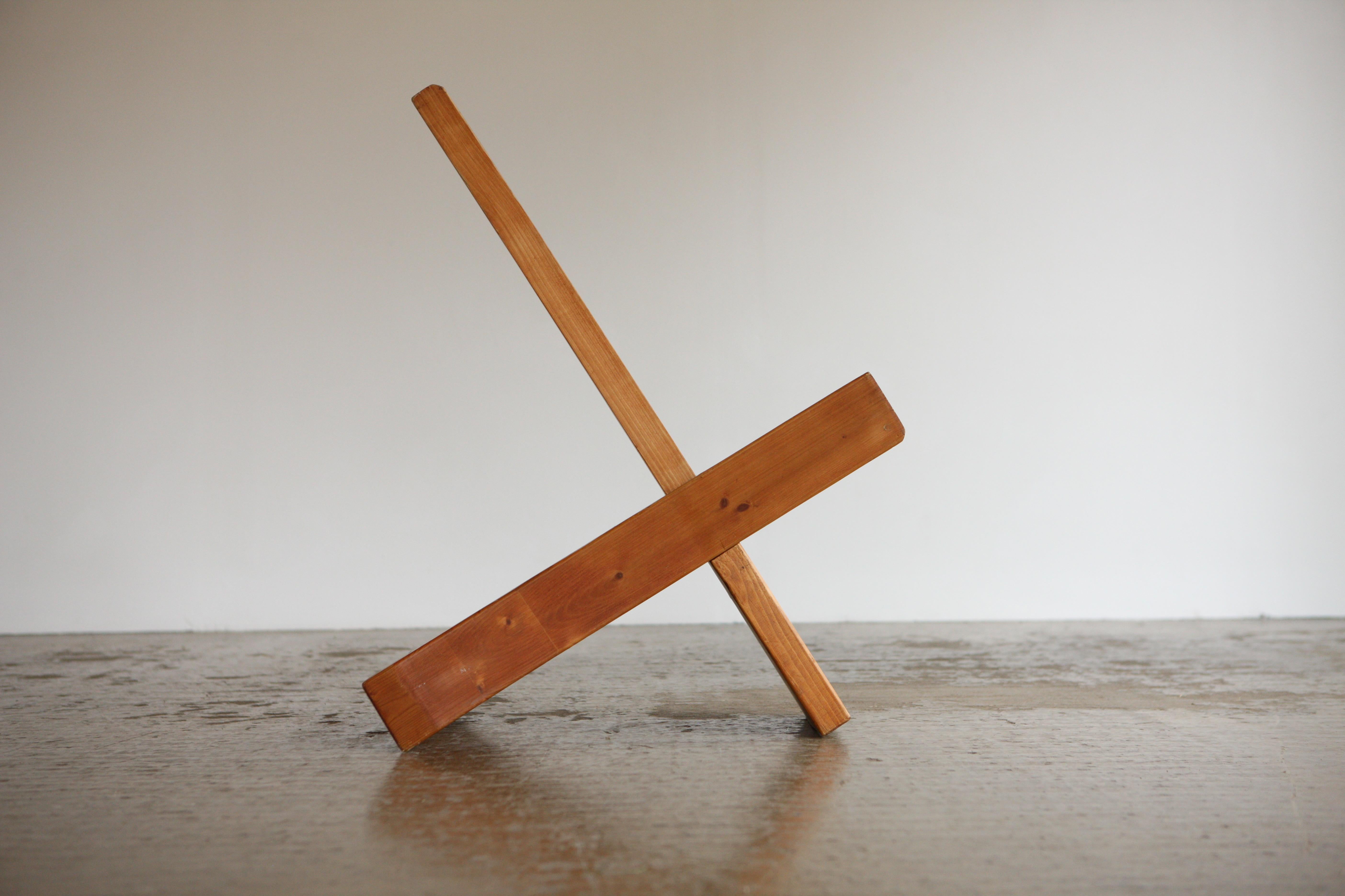 Late 20th Century Sculptural Wooden Two Piece Chair