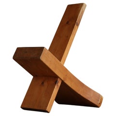 Sculptural Wooden Two Piece Chair