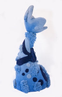 Sculptural Wool and Blown Glass Floor Lamp by Alfhild Külper