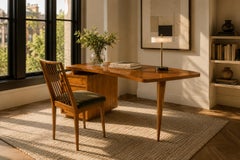 Sculptural Writing Desk att. to Joaquim Tenreiro, Brazilian Hardwood, 1950s