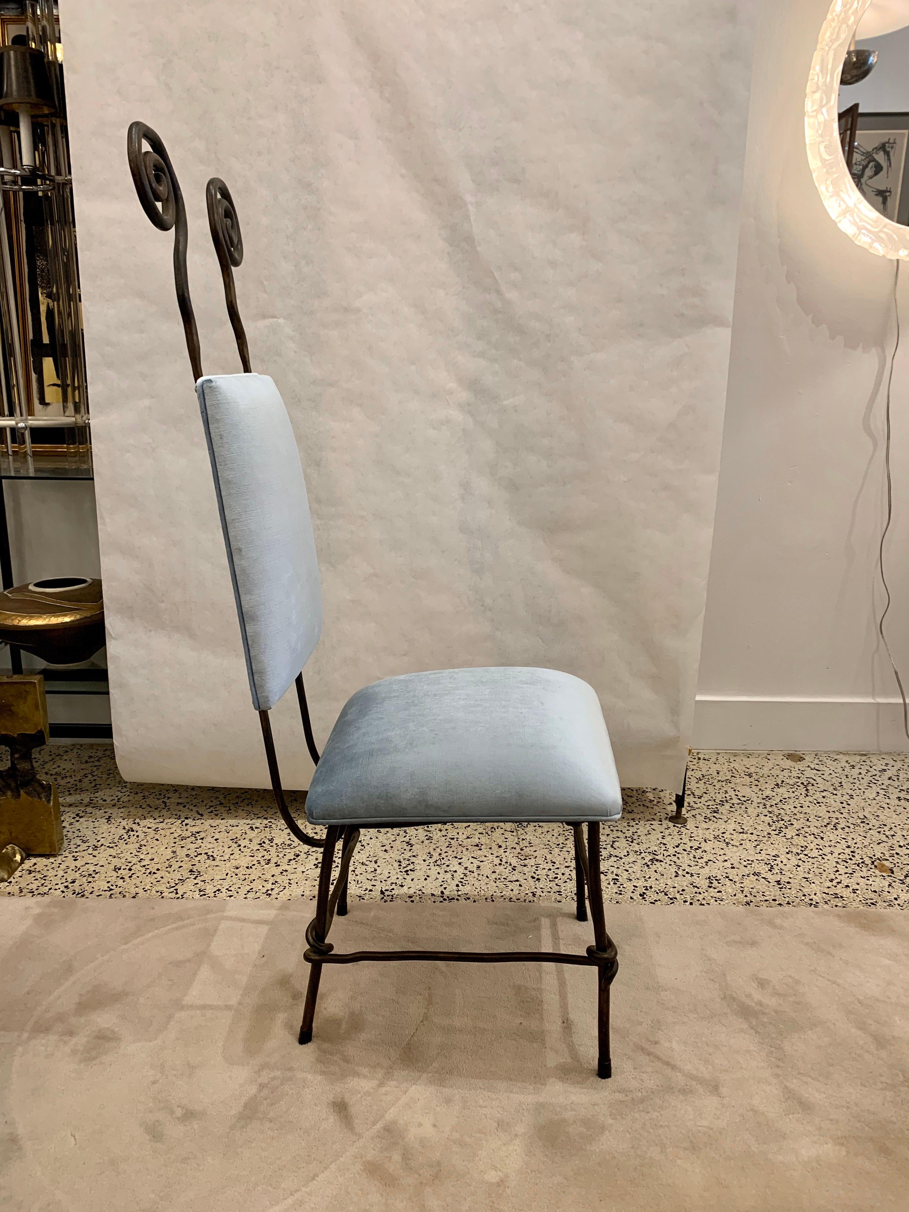 Sculptural Wrought Iron Accent/ Desk Chair at 1stDibs | wrought iron ...