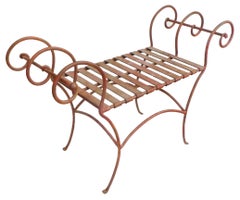 Sculptural Wrought Iron Bench