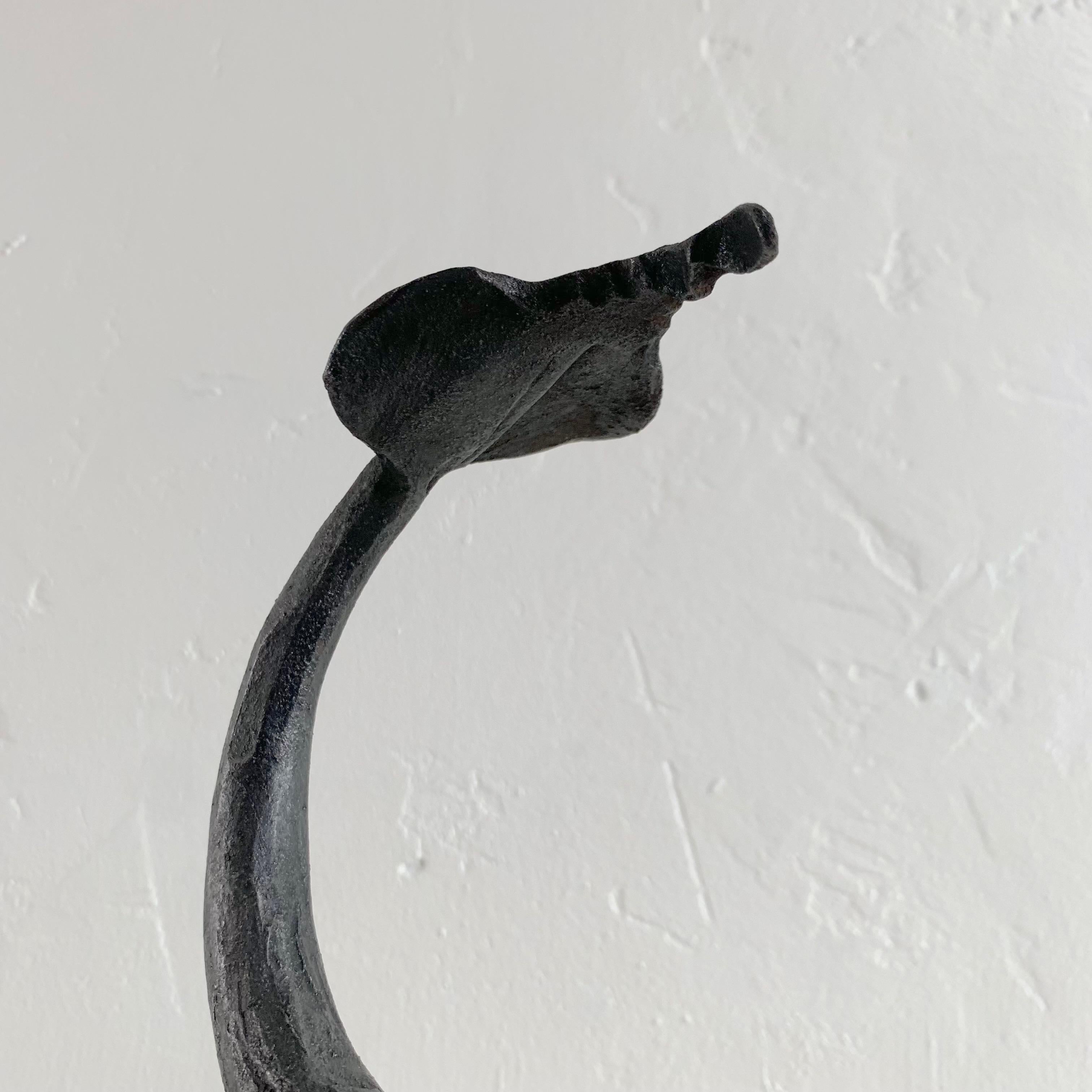 Sculptural Wrought Iron Pair Of Dragons Andirons, circa 1910, United States. For Sale 4