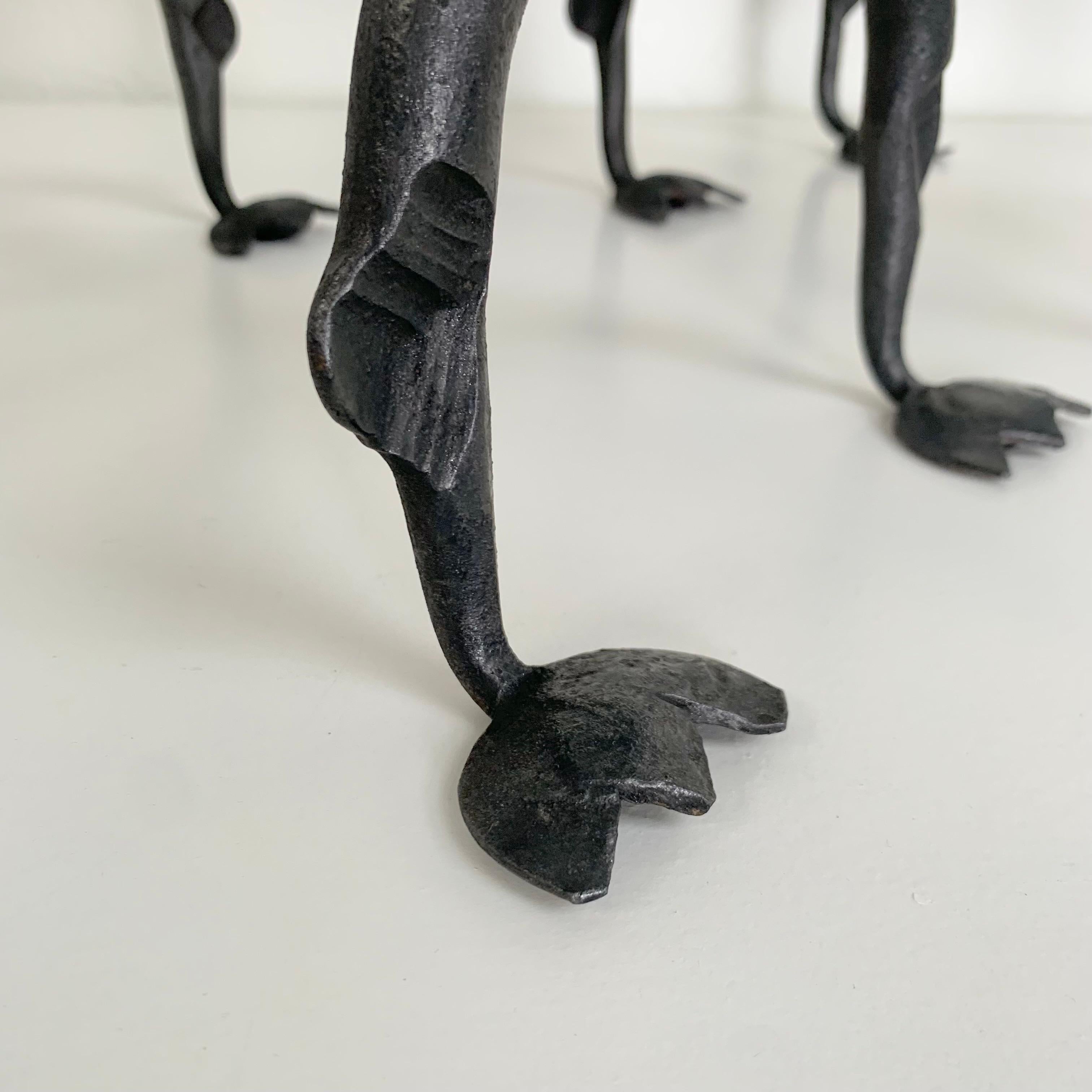 Sculptural Wrought Iron Pair Of Dragons Andirons, circa 1910, United States. For Sale 10