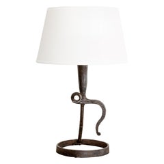 Sculptural Wrought Iron Table Lamp