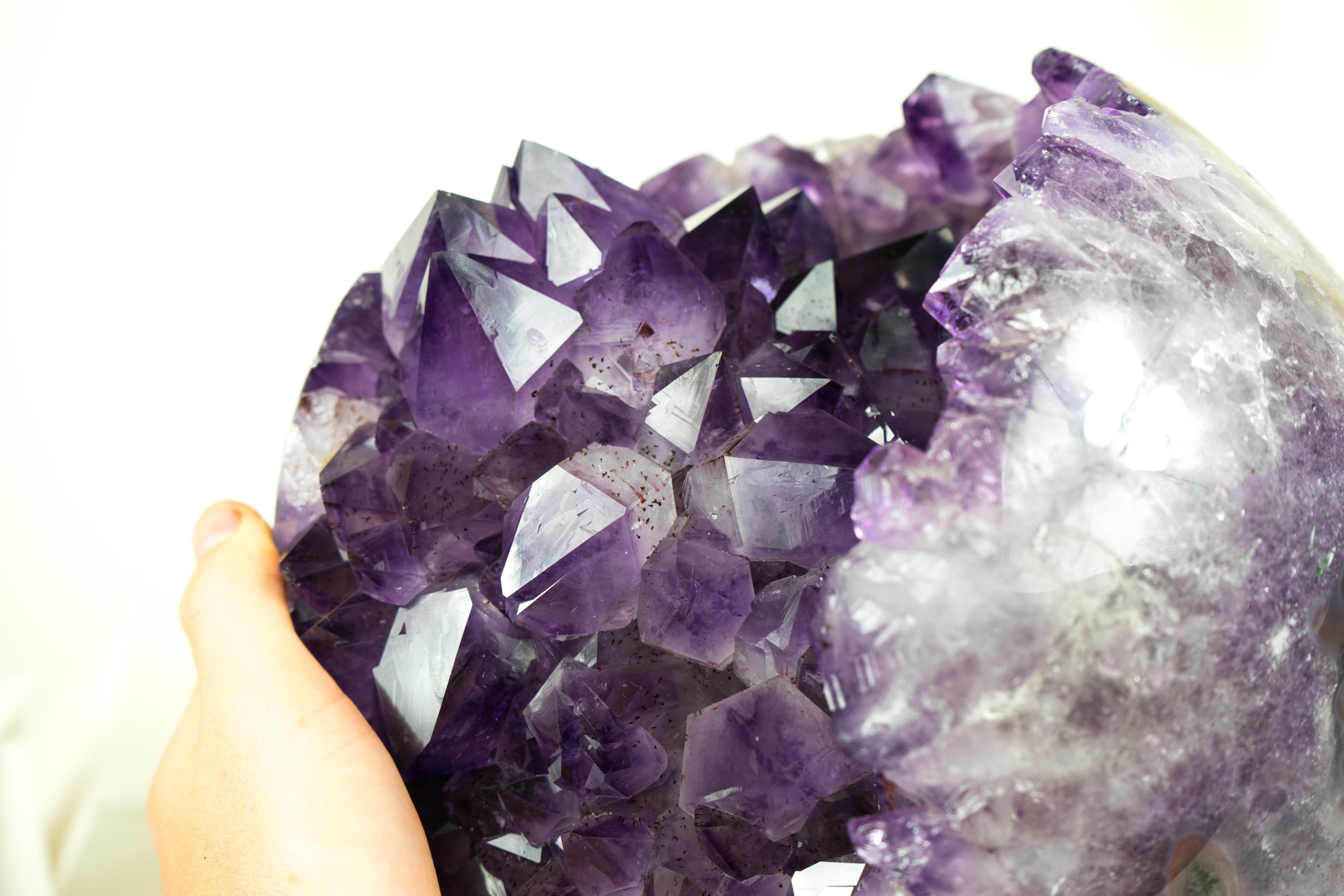 Sculptural X-Large Amethyst Sphere, Luxurious Deep Purple Crystal Ball 8