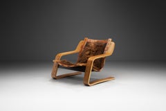 Sculptural Zebrano Plywood Lounge Chair, The Netherlands 1970s