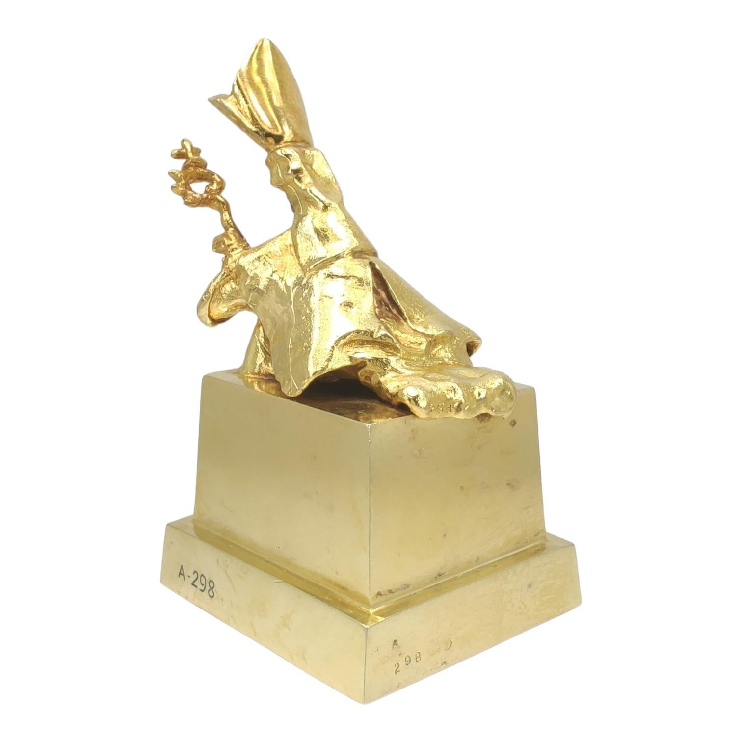 Sculpture 18kt gold Saint Narcissus of the Flies  1974 Salvador Dali  In Excellent Condition For Sale In MADRID, ES