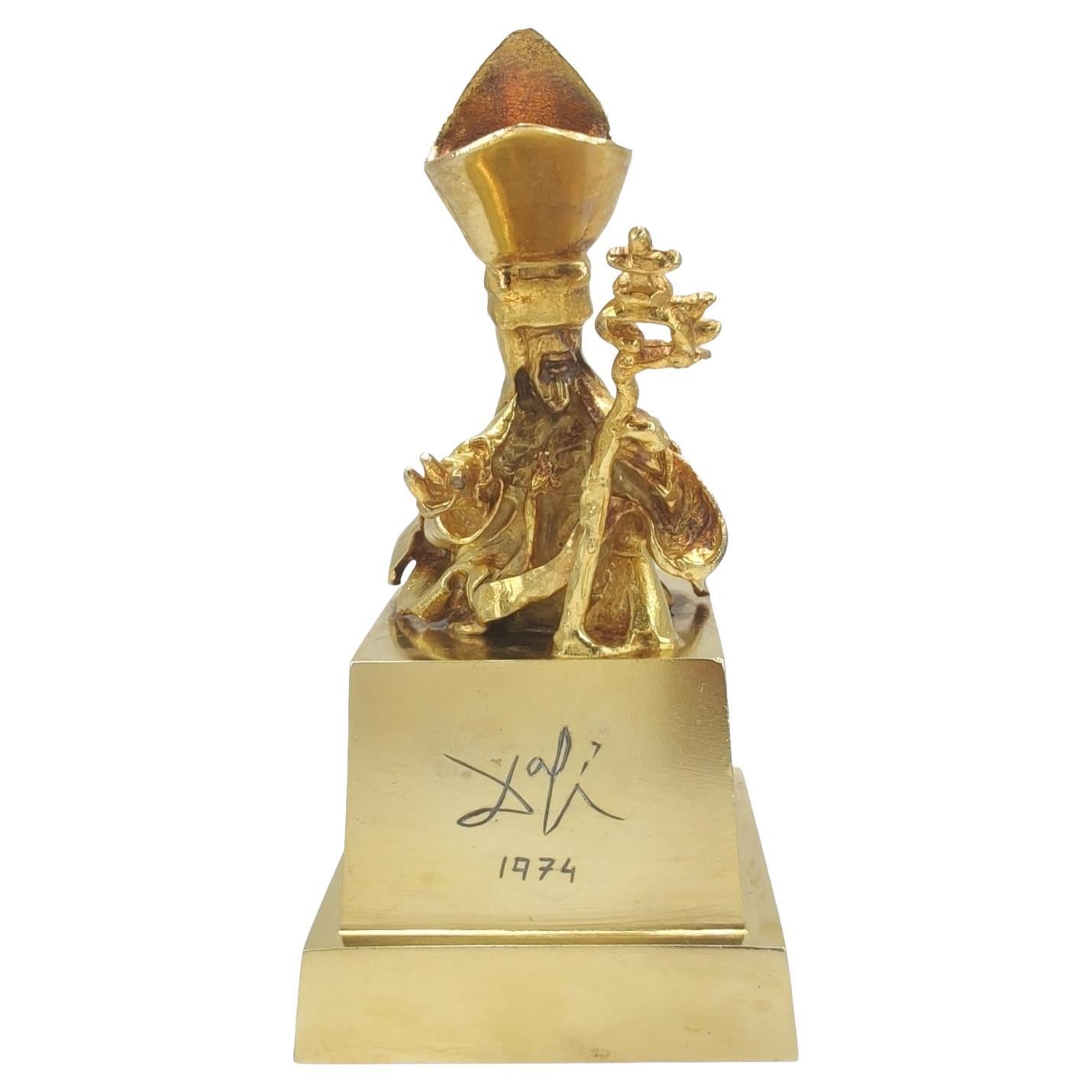 Sculpture en or 18 carats de Saint Narcisse des Flies  Salvador Dali, 1974  en vente