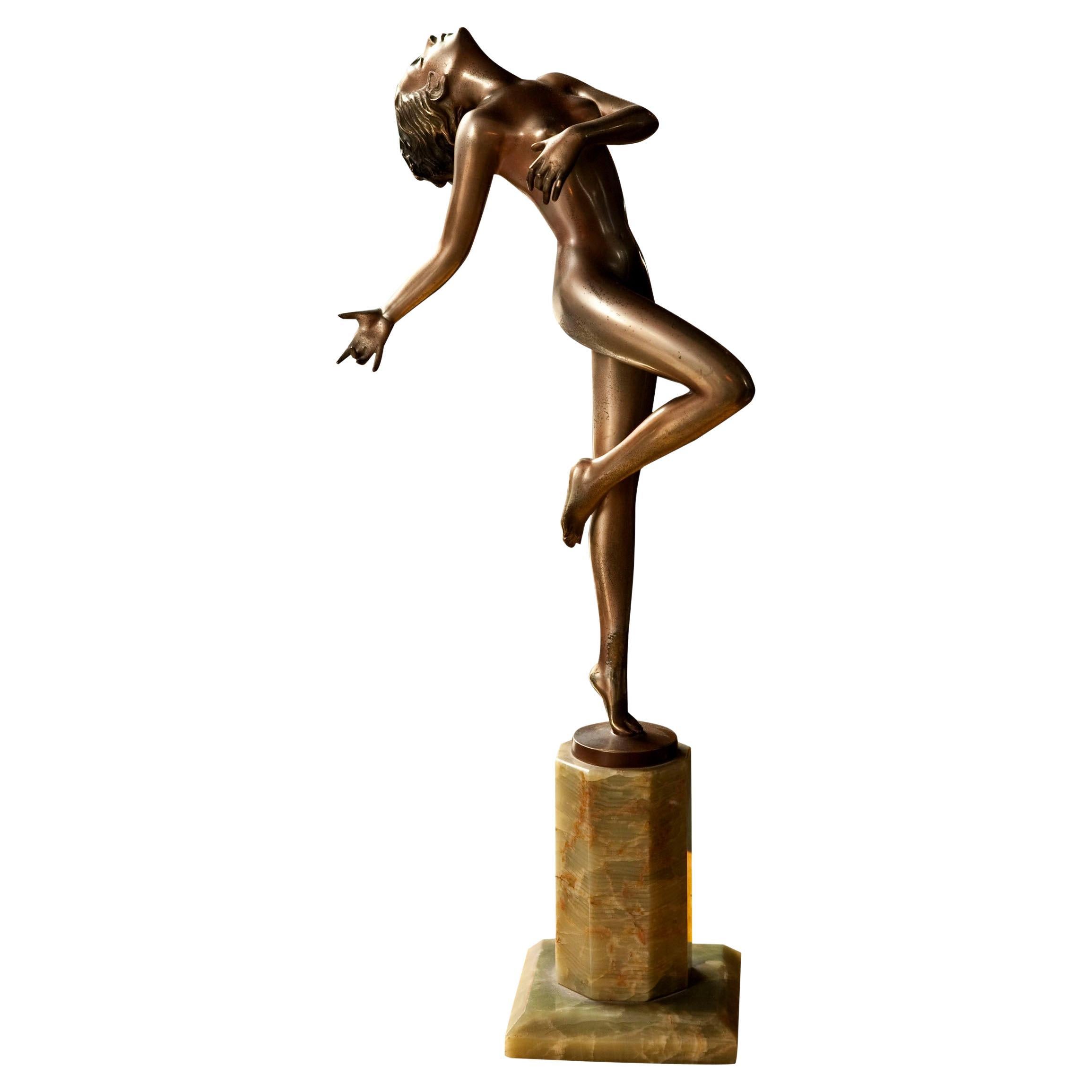 Sculpture, 1920, Art Deco, Sign Lorenzl For Sale