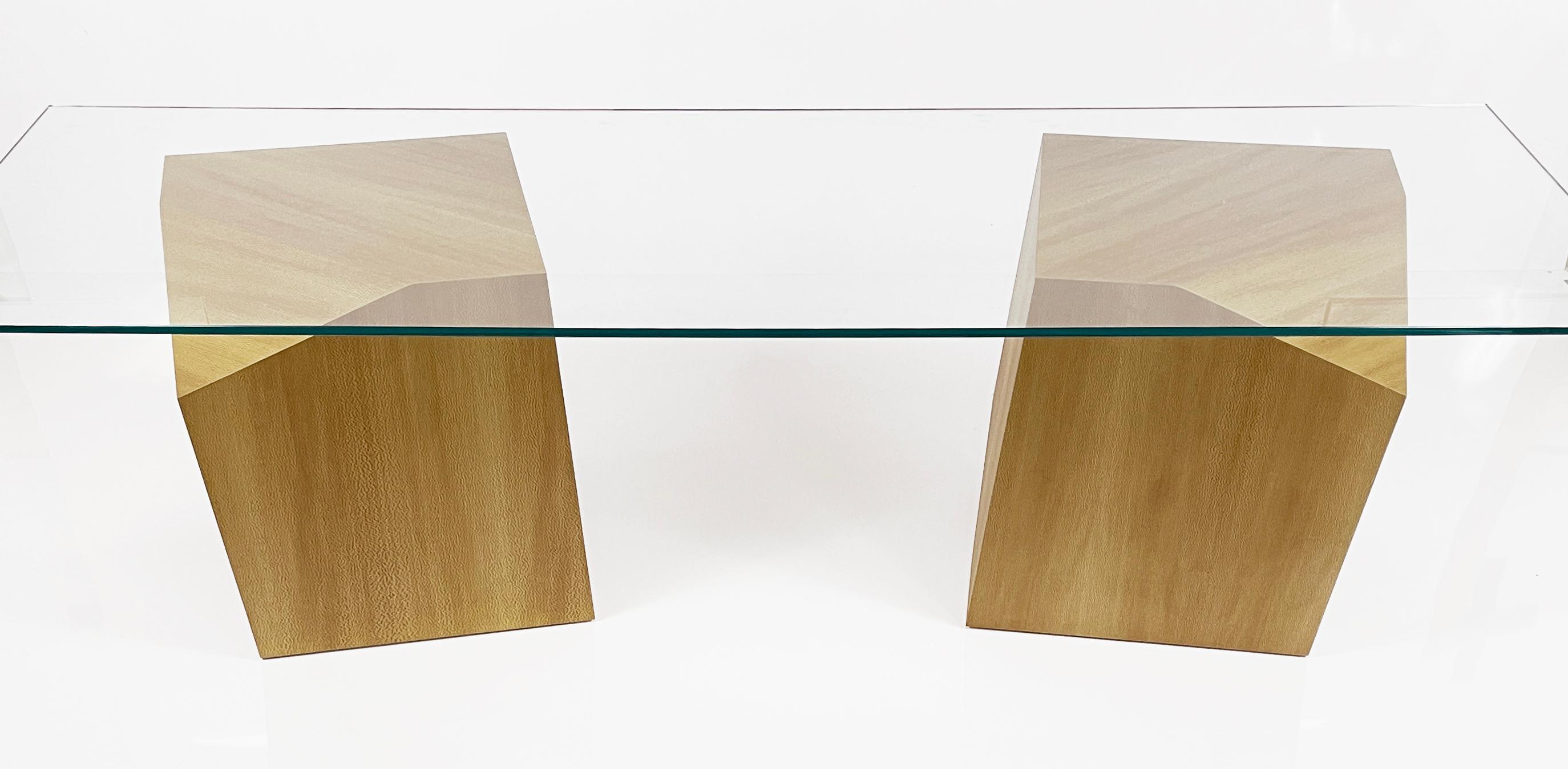 Minimalist sculpture #20 ( stumbling footmen ) desk, by American minimalist William Earle