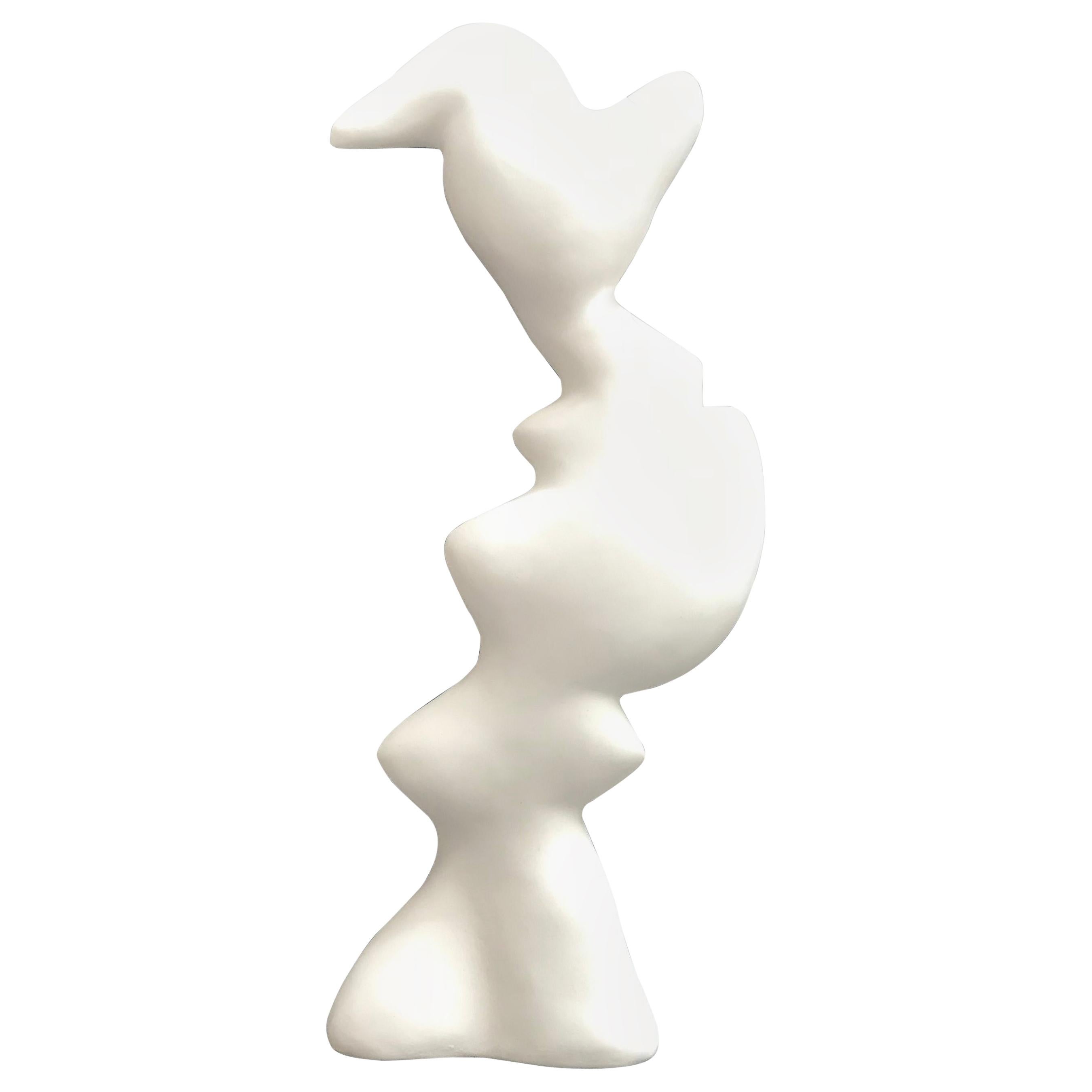 White abstract sculpture, hand crafted and cast (Ref.4) For Sale