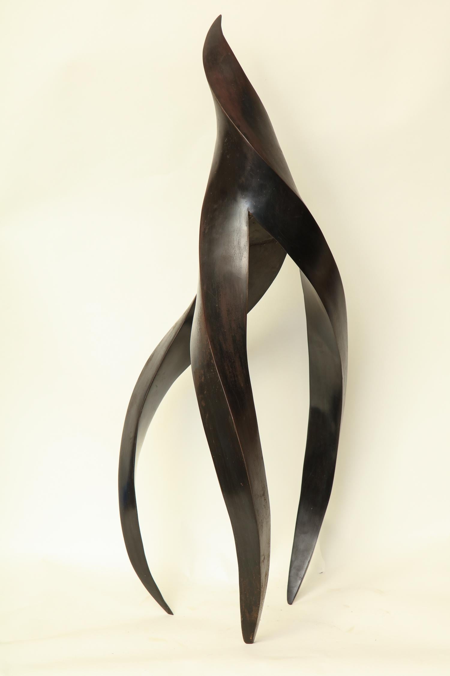 Italian Sculpture Abstract Futurist Patinated Bronze Mid-Century Modern, Italy, 1940s For Sale