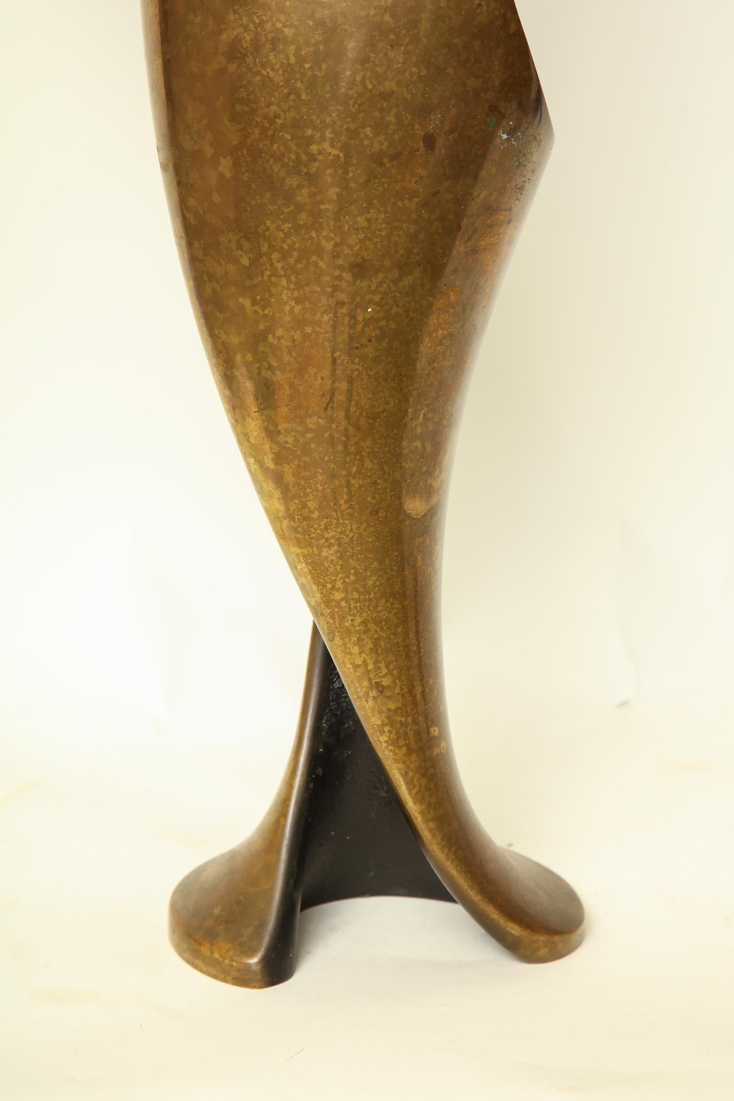 Sculpture Abstract Patinated Bronze Mid-Century Modern, 1960s In Good Condition For Sale In New York, NY