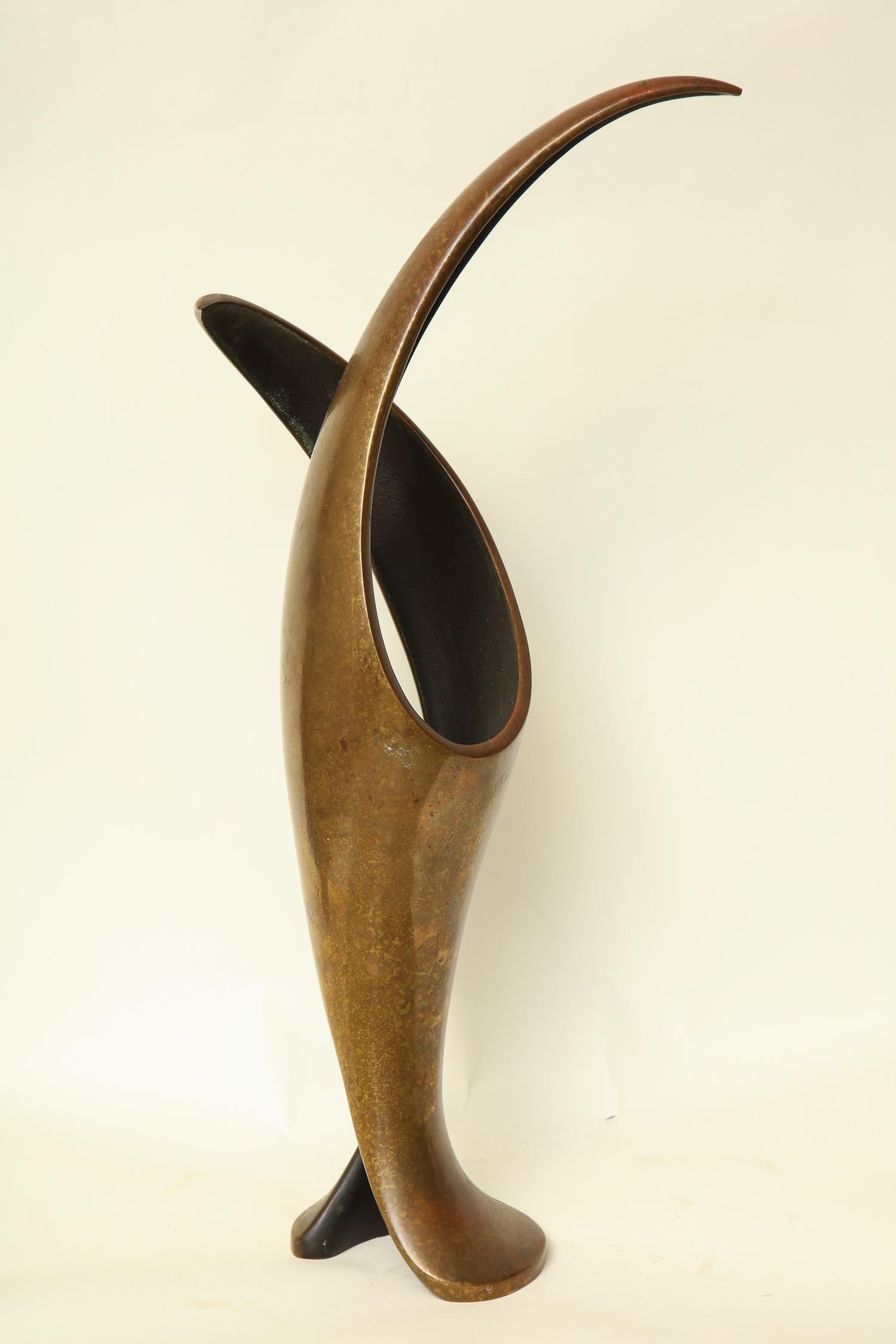 Italian Sculpture Abstract Patinated Bronze Mid-Century Modern, 1960s For Sale