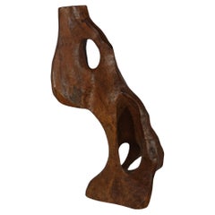 Sculpture abstraite de forme libre en bois d’olivier France vers 1960