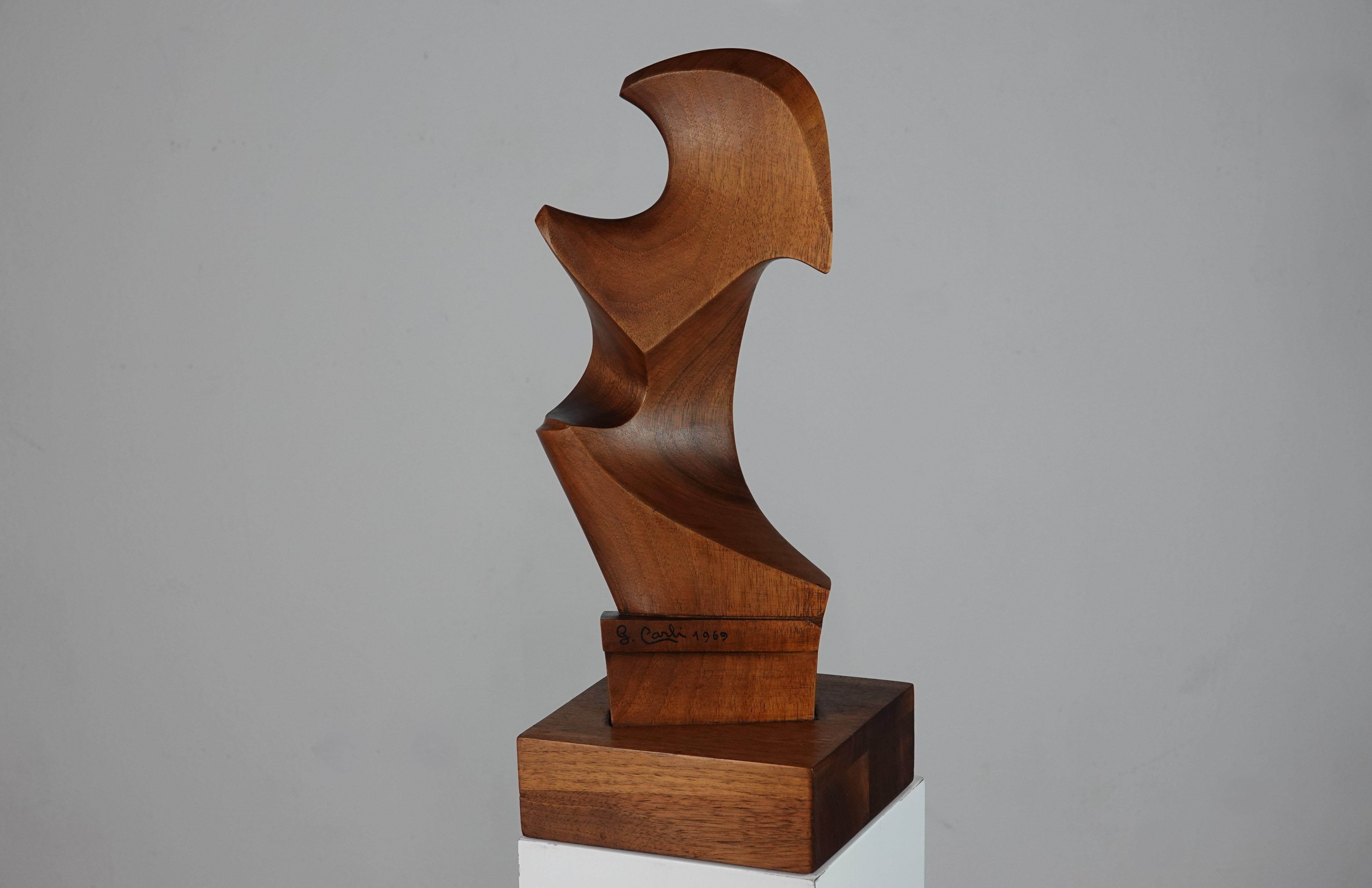 Italian Sculpture abstraite vénitiennes par Giuseppe Carli. signé et daté 1969 For Sale