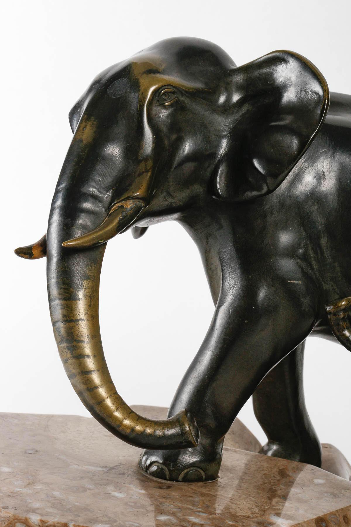 Art Deco Sculpture, Animal Bronze by J.Brault, Early 20th Century.