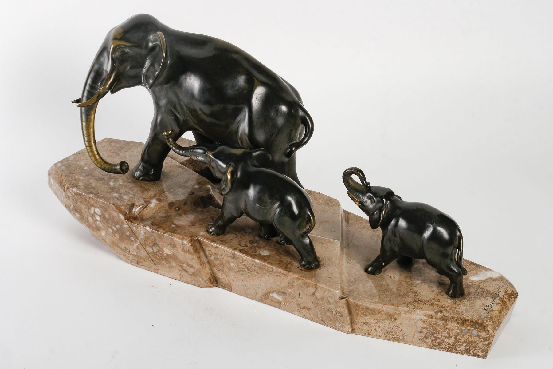French Sculpture, Animal Bronze by J.Brault, Early 20th Century.