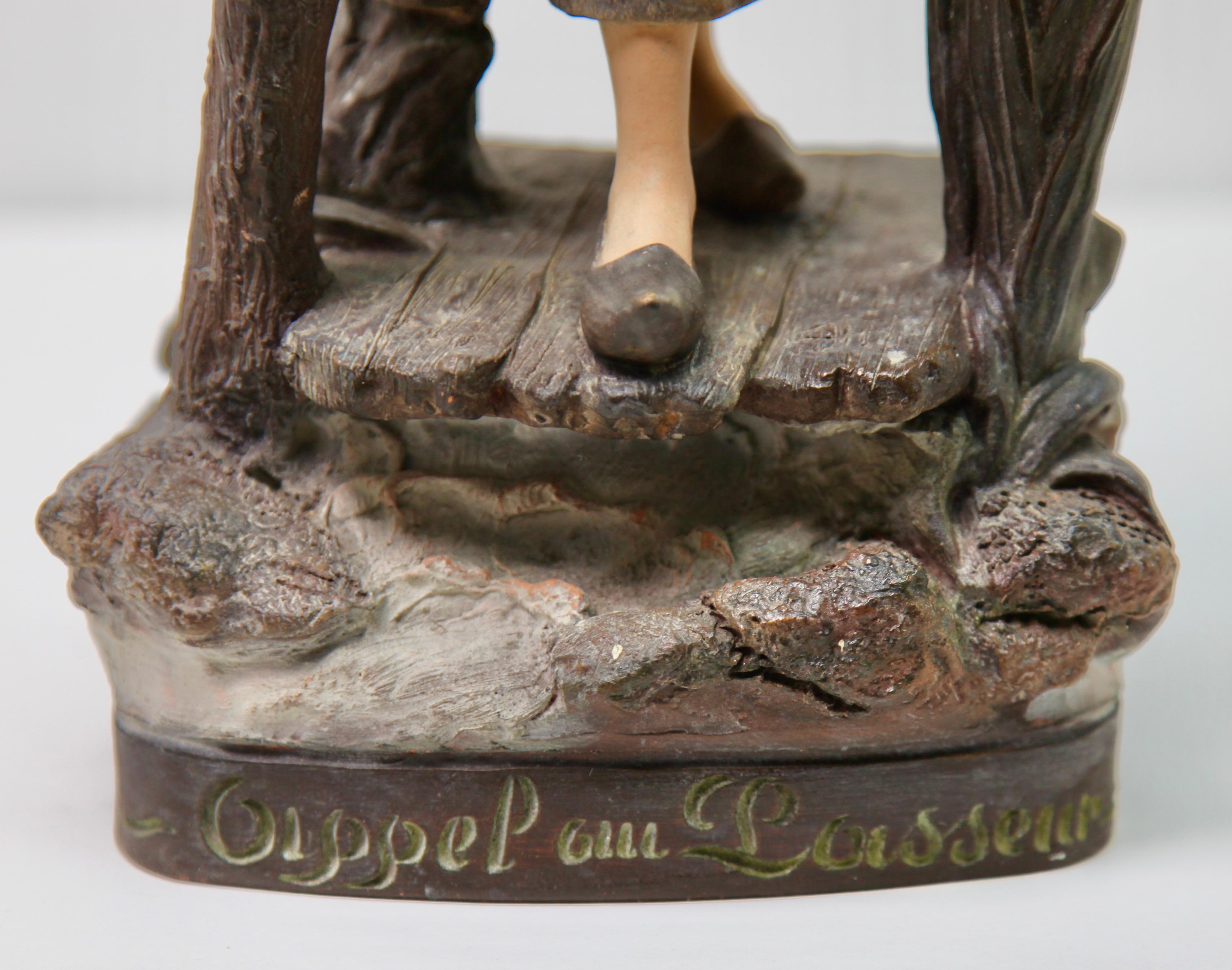 Skulptur „Appel Au Passeur“ von J. Le Guluche, Herausgeber, „A. Hanne“, signiert im Angebot 2