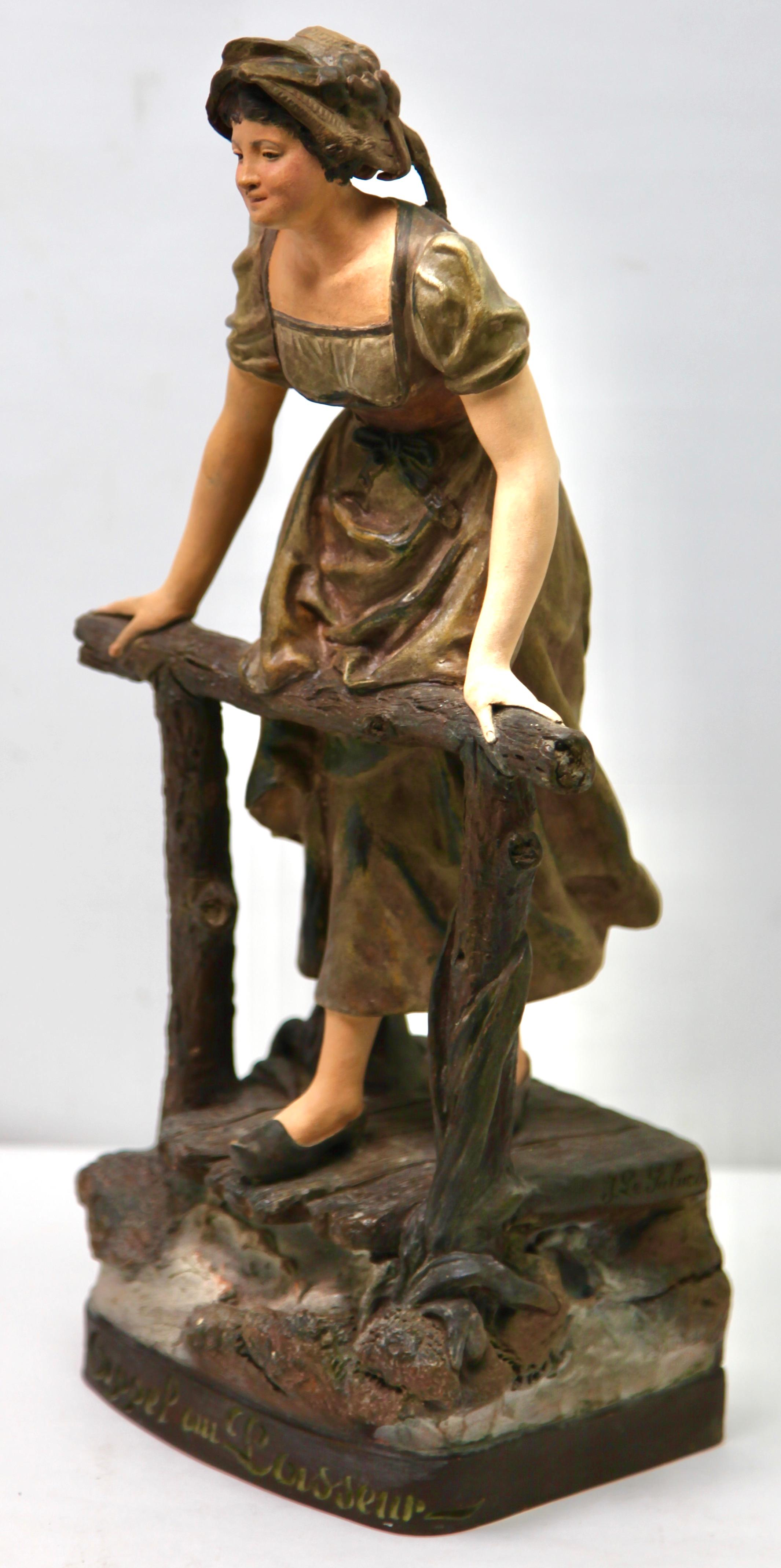 Skulptur „Appel Au Passeur“ von J. Le Guluche, Herausgeber, „A. Hanne“, signiert (Französisch) im Angebot