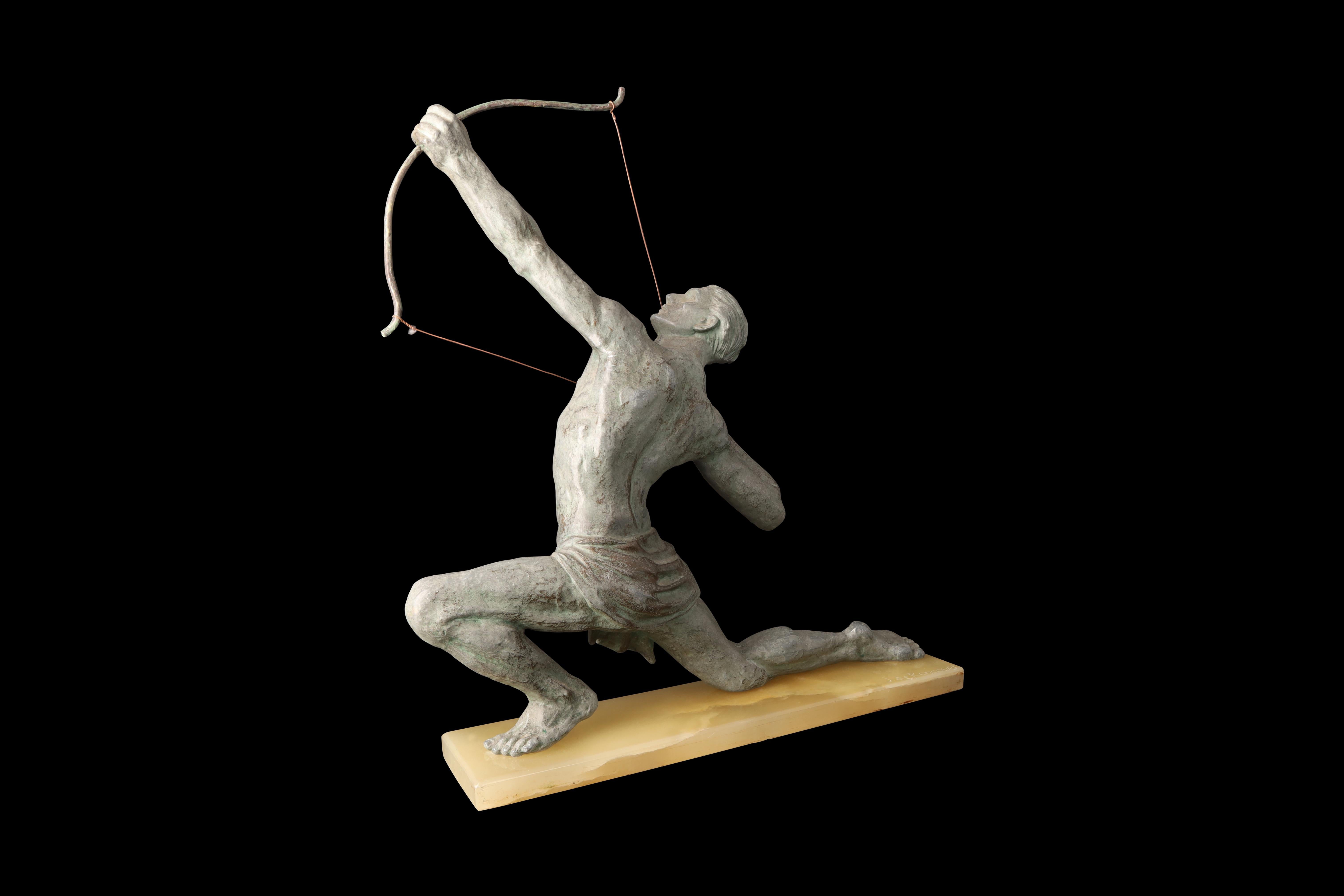 Patinato Scultura Art Deco in spelta 