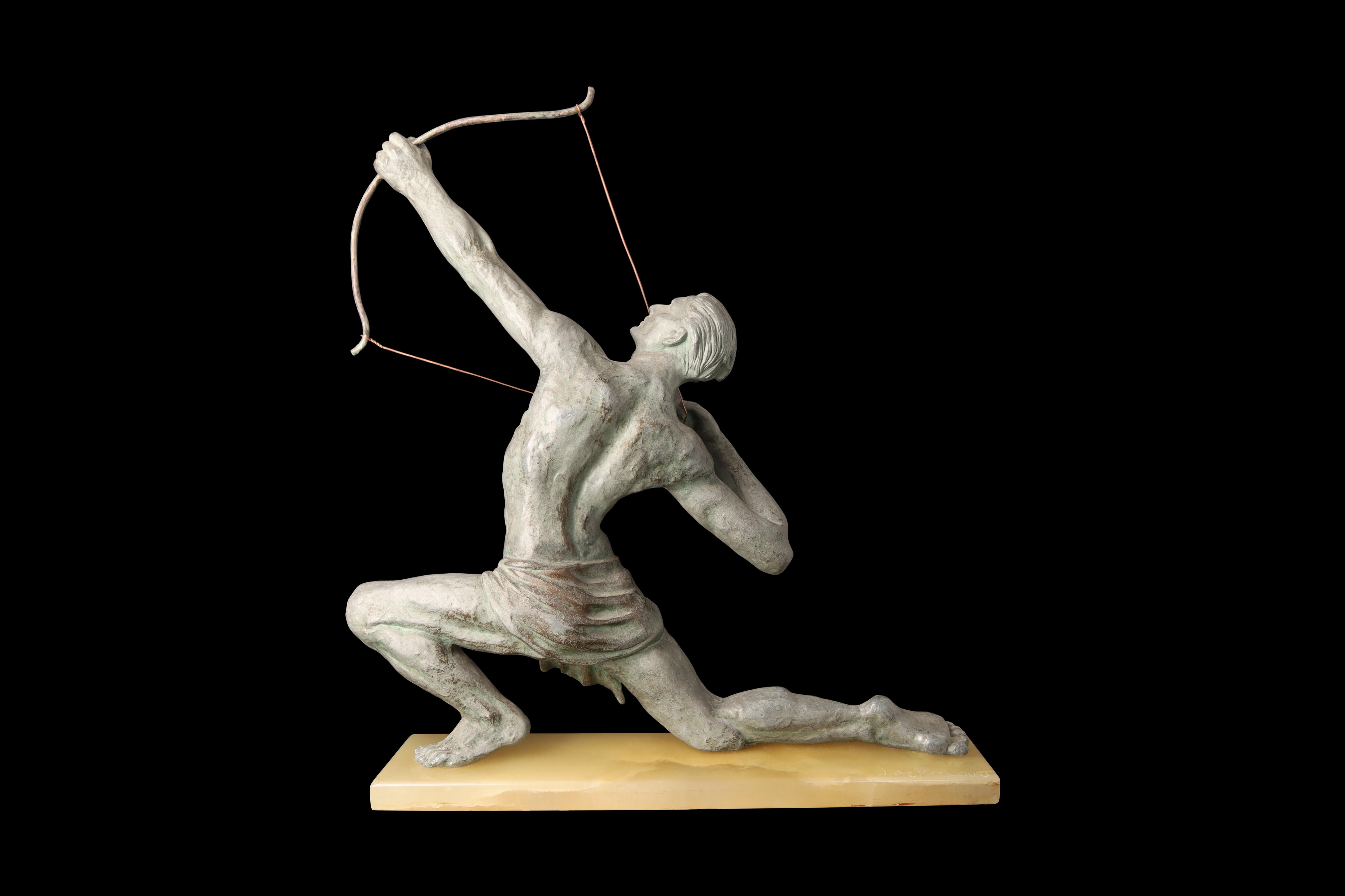 Scultura Art Deco in spelta 